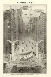 Una previsione - Guardando su Olive Street, St. Louis, Missouri, nell